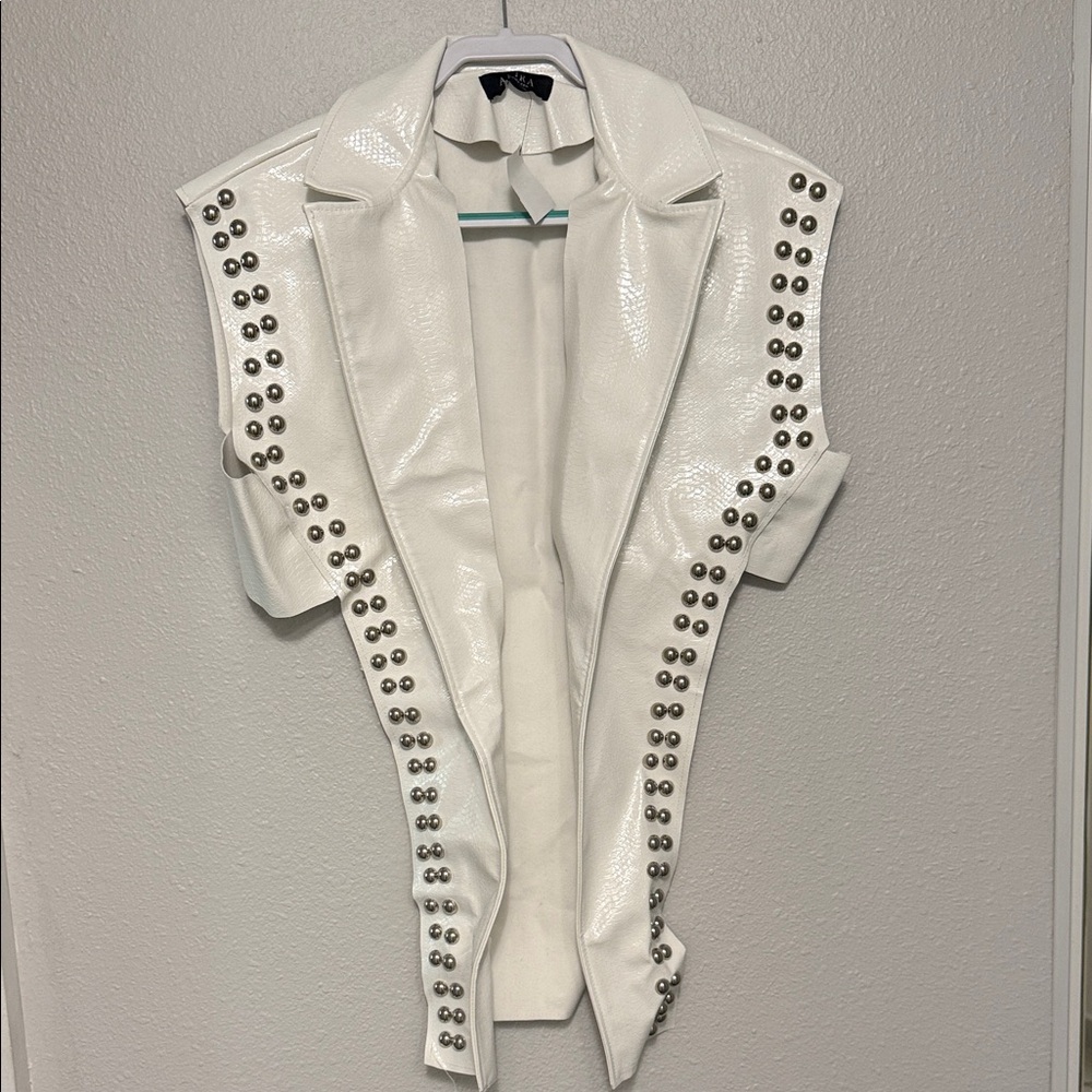 White Studded Women's Vest
